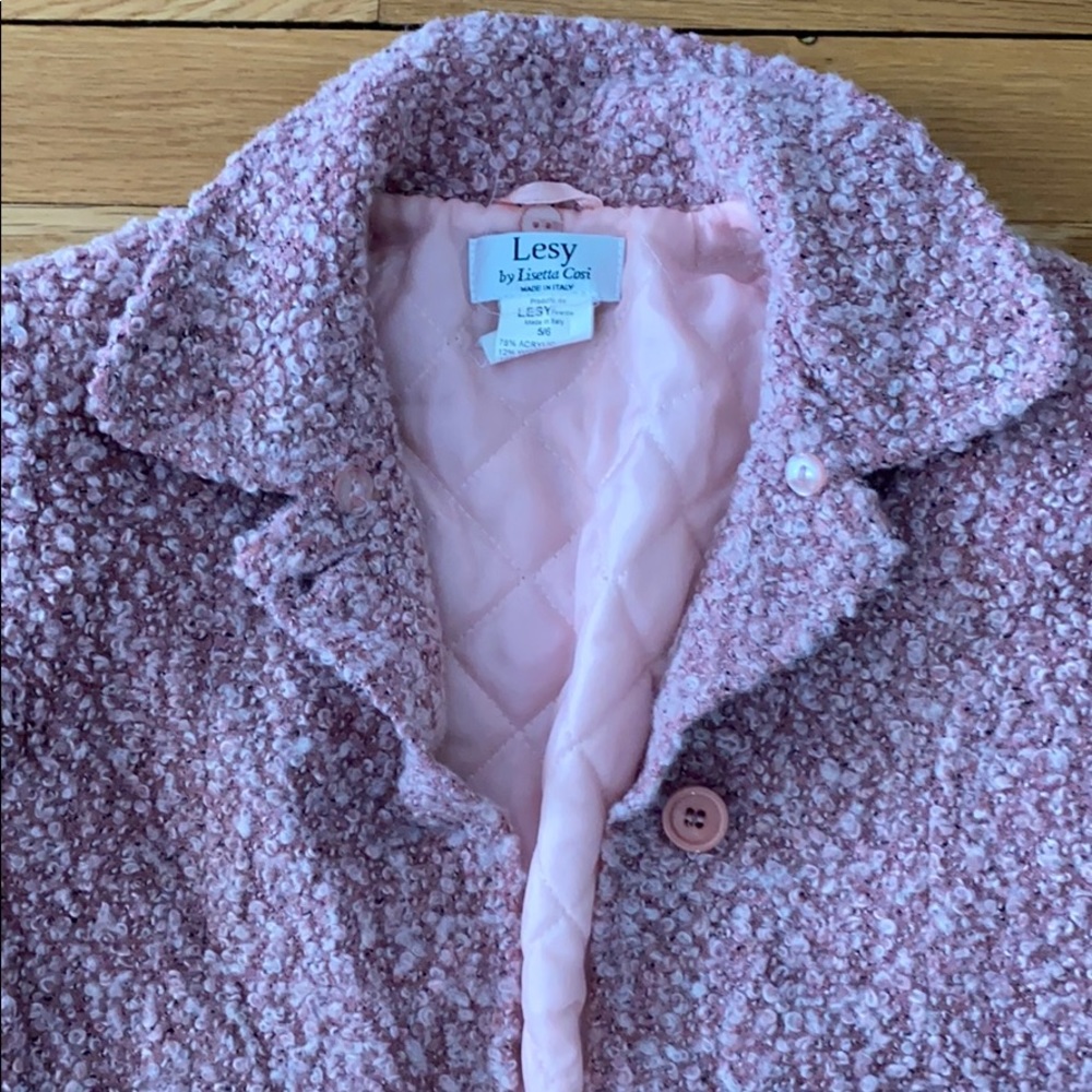Lesy by Lisetta Cosi girl’s pink spring coat - Picture 2 of 3